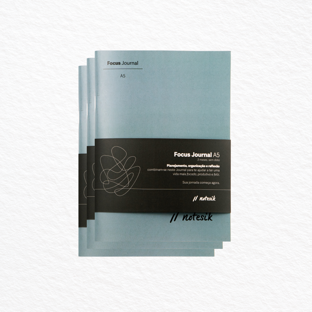 Refil Focus Journal, Medium (A5) - Planner, Kit 3x (9 Meses)