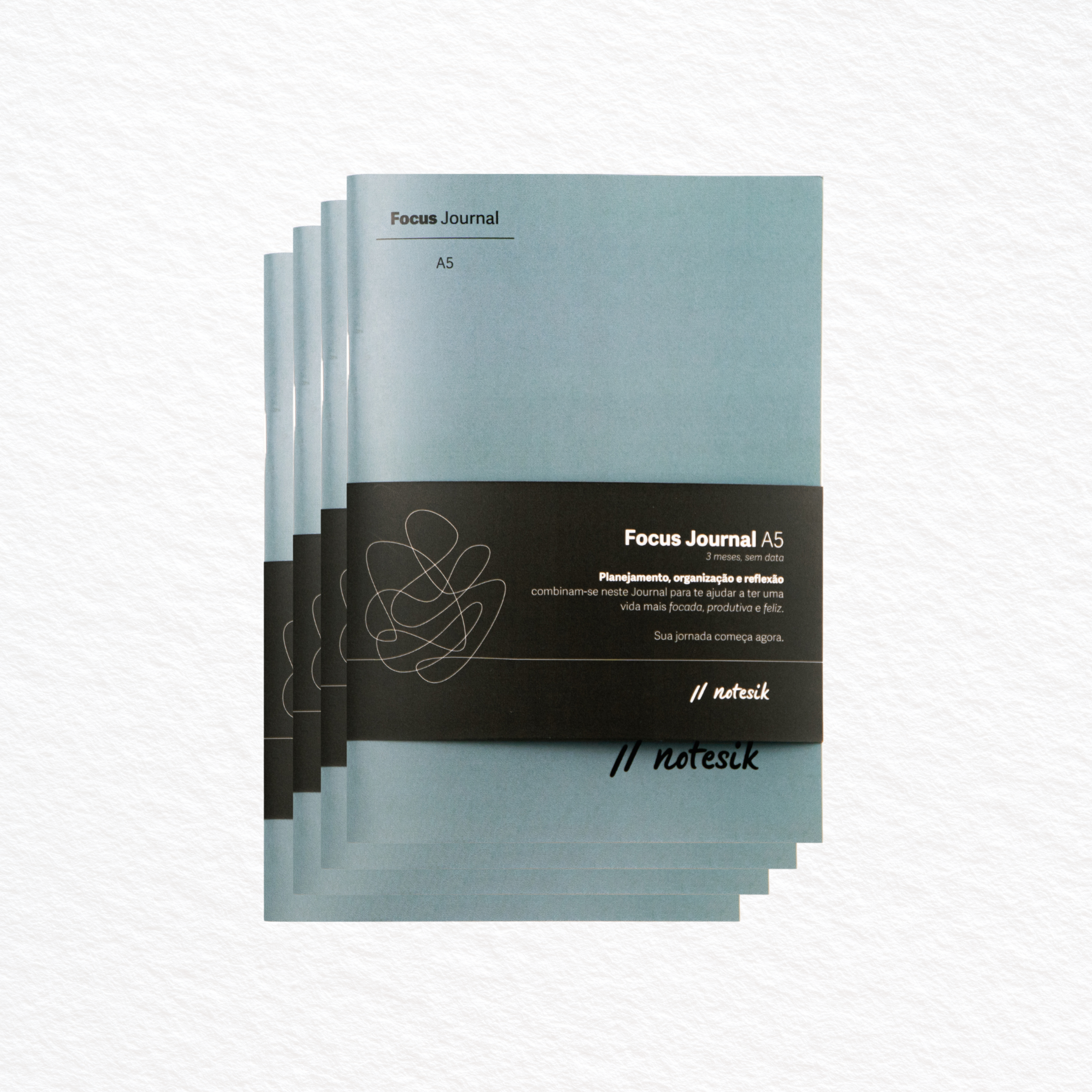 Refil Focus Journal, Medium (A5) - Planner, Kit 4x (12 Meses)