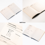 Notesik Focus Journal A5 – caderno planner em couro legítimo, papel premium, caderneta modular, refil